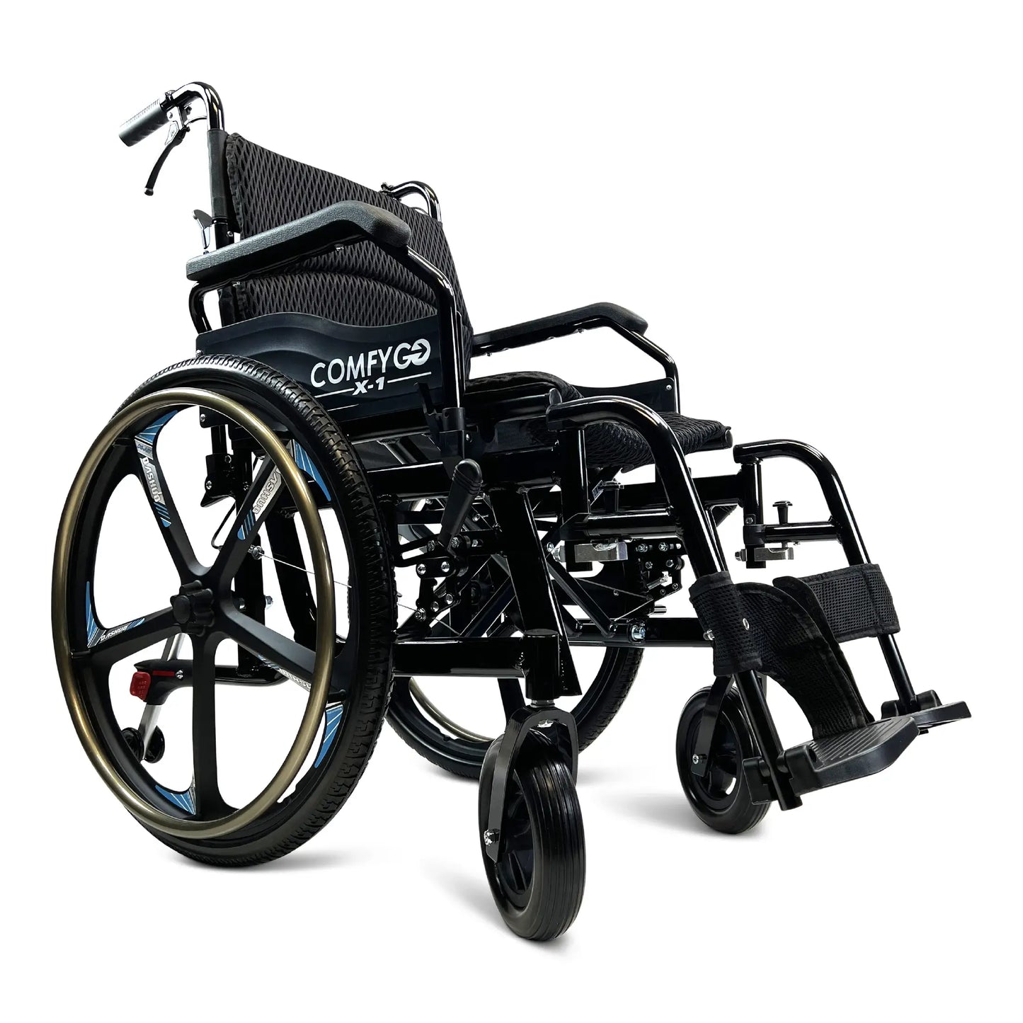 X-1 ComfyGO Lightweight Manual Wheelchair with Quick-Detach Wheels